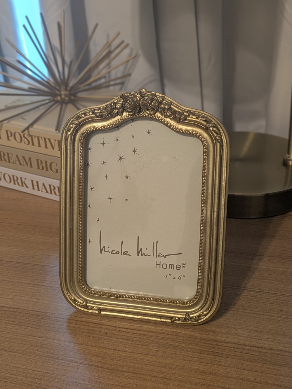 Nicole Miller Gold Ornate Floral Accent Picture Frame